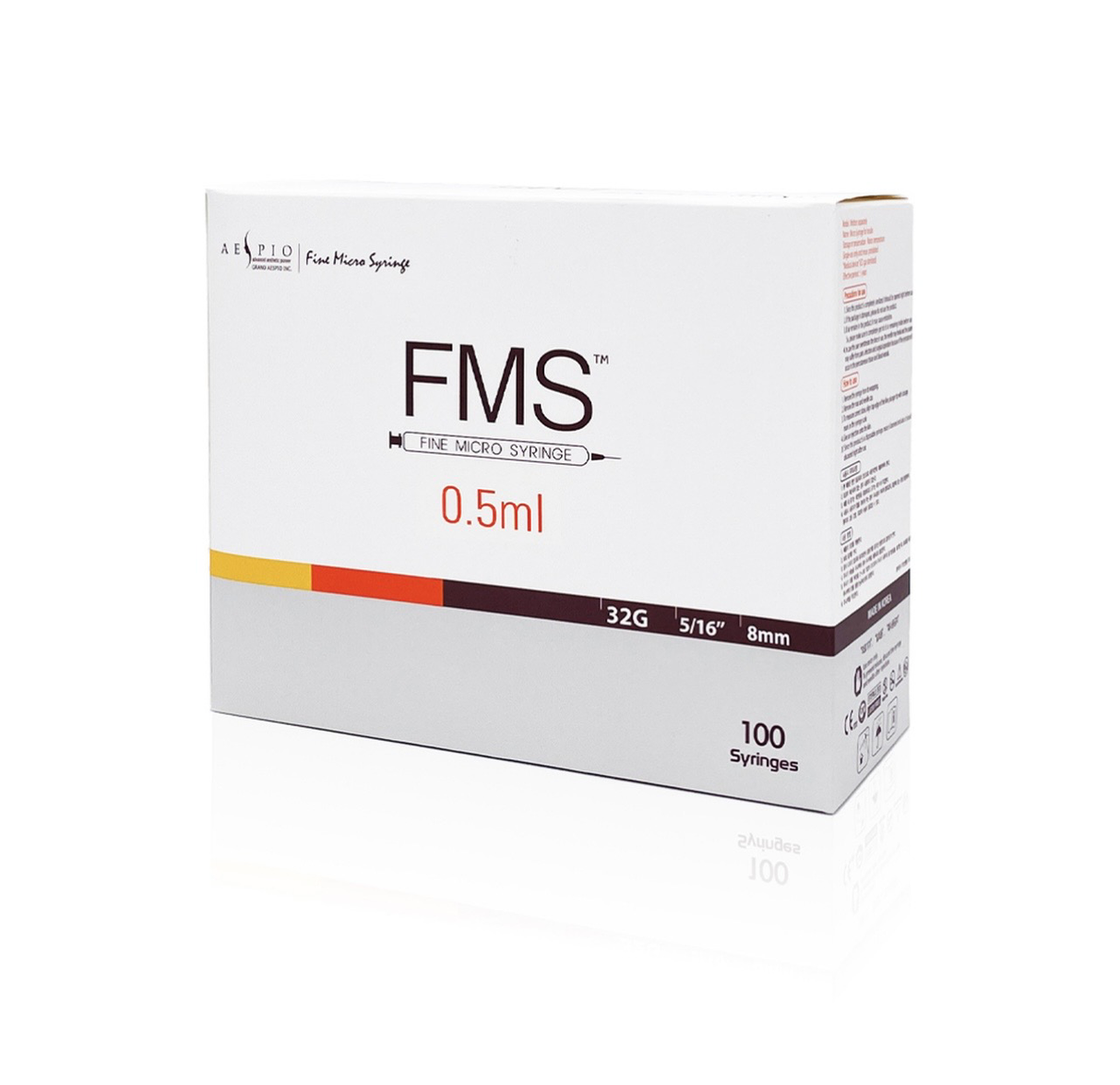FMS Micro Syringe 32G - 0.5ml (Box of 100)