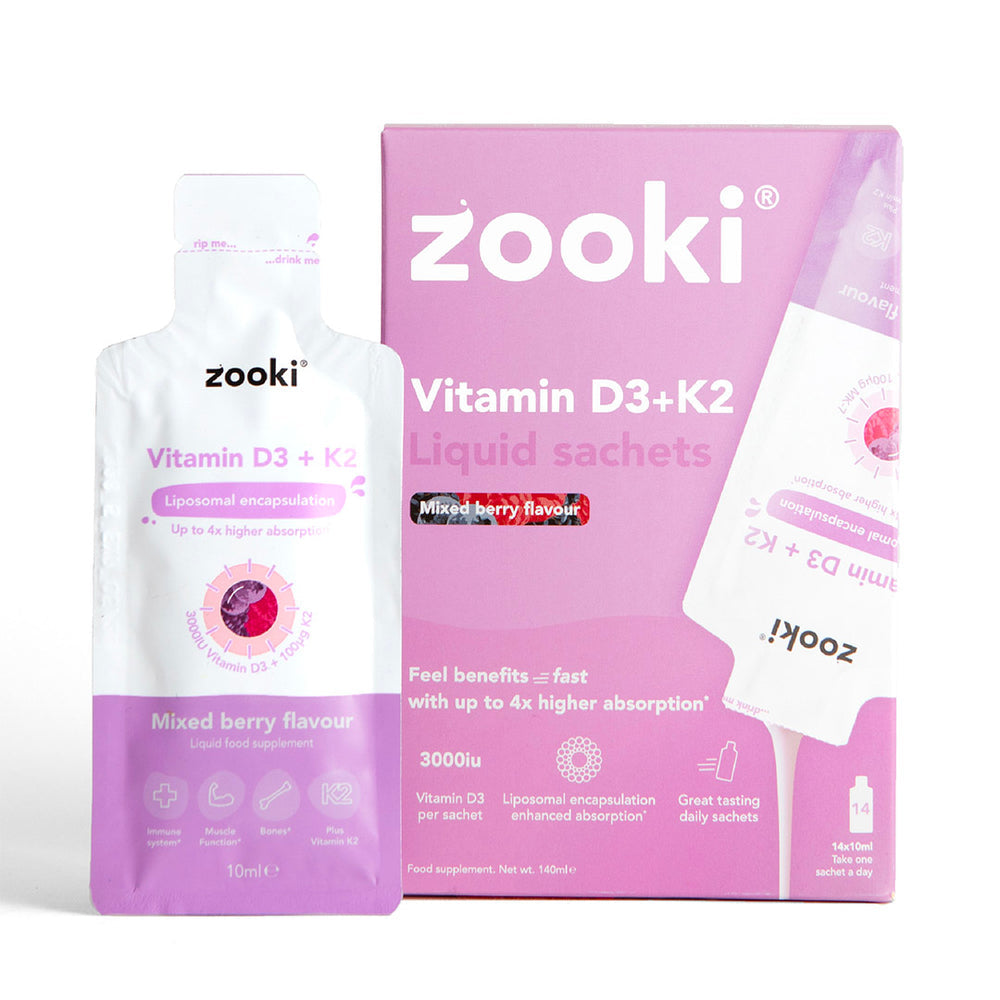 Vitamin D3+K2, Liposomal Liquid
 Sachets                                                    Mixed Berry - 14 packs